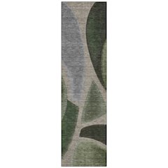 Machine Washable Indoor/Outdoor Chantille ACN2537 Green 2'3" x 7'6" Runner Rug