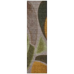 Machine Washable Indoor/Outdoor Chantille ACN2537 Brown 2'3" x 7'6" Runner Rug
