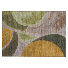 Machine Washable Indoor/Outdoor Chantille ACN2537 Brown 1'8" x 2'6" Rug