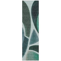 Machine Washable Indoor/Outdoor Chantille ACN2537 Teal 2'3" x 7'6" Runner Rug