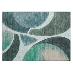 Machine Washable Indoor/Outdoor Chantille ACN2537 Teal 1'8" x 2'6" Rug