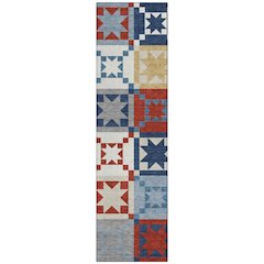Machine Washable Indoor/Outdoor Chantille ACN2538 Red 2'3" x 7'6" Runner Rug