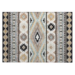 Machine Washable Indoor/Outdoor Chantille ACN2539 Black 1'8" x 2'6" Rug