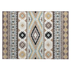 Machine Washable Indoor/Outdoor Chantille ACN2539 Brown 1'8" x 2'6" Rug