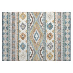 Machine Washable Indoor/Outdoor Chantille ACN2539 Teal 1'8" x 2'6" Rug