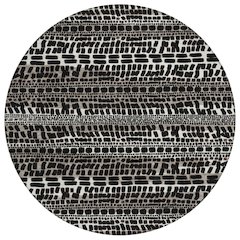 Machine Washable Indoor/Outdoor Chantille ACN2540 Black 8' x 8' Round Rug