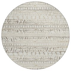 Machine Washable Indoor/Outdoor Chantille ACN2540 Ivory 8' x 8' Round Rug