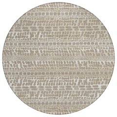Machine Washable Indoor/Outdoor Chantille ACN2540 Brown 8' x 8' Round Rug