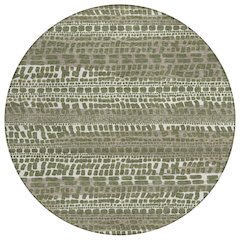 Machine Washable Indoor/Outdoor Chantille ACN2540 Green 8' x 8' Round Rug