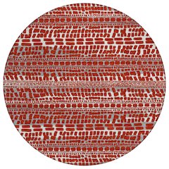 Machine Washable Indoor/Outdoor Chantille ACN2540 Red 8' x 8' Round Rug