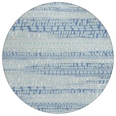 Machine Washable Indoor/Outdoor Chantille ACN2540 Blue 8' x 8' Round Rug