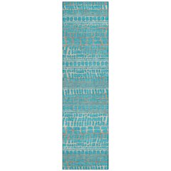 Machine Washable Indoor/Outdoor Chantille ACN2540 Teal 2'3" x 7'6" Runner Rug