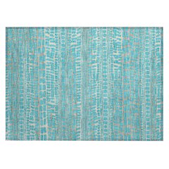 Machine Washable Indoor/Outdoor Chantille ACN2540 Teal 1'8" x 2'6" Rug