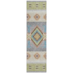 Machine Washable Indoor/Outdoor Chantille ACN2541 Green 2'3" x 7'6" Runner Rug