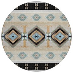 Machine Washable Indoor/Outdoor Chantille ACN2541 Black 8' x 8' Round Rug