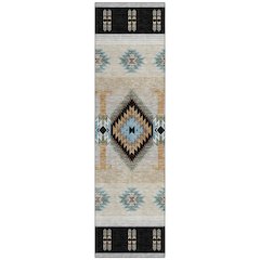 Machine Washable Indoor/Outdoor Chantille ACN2541 Black 2'3" x 7'6" Runner Rug