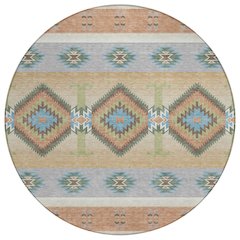 Machine Washable Indoor/Outdoor Chantille ACN2541 Orange 8' x 8' Round Rug