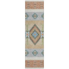 Machine Washable Indoor/Outdoor Chantille ACN2541 Orange 2'3" x 7'6" Runner Rug