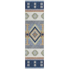 Machine Washable Indoor/Outdoor Chantille ACN2541 Blue 2'3" x 7'6" Runner Rug