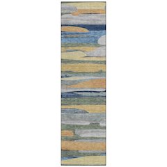 Machine Washable Indoor/Outdoor Chantille ACN2542 Green 2'3" x 7'6" Runner Rug