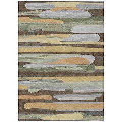 Machine Washable Indoor/Outdoor Chantille ACN2542 Brown 2'6" x 3'10" Rug