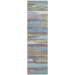 Machine Washable Indoor/Outdoor Chantille ACN2542 Purple 2'3" x 7'6" Runner Rug
