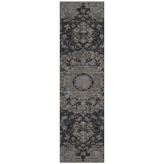 Machine Washable Indoor/Outdoor Chantille ACN2543 Black 2'3" x 7'6" Runner Rug