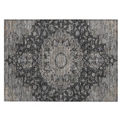 Machine Washable Indoor/Outdoor Chantille ACN2543 Black 1'8" x 2'6" Rug