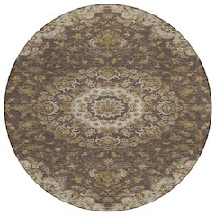 Machine Washable Indoor/Outdoor Chantille ACN2543 Brown 8' x 8' Round Rug
