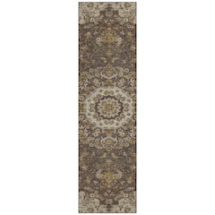 Machine Washable Indoor/Outdoor Chantille ACN2543 Brown 2'3" x 7'6" Runner Rug