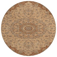 Machine Washable Indoor/Outdoor Chantille ACN2543 Orange 8' x 8' Round Rug