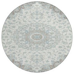 Machine Washable Indoor/Outdoor Chantille ACN2543 Ivory 8' x 8' Round Rug