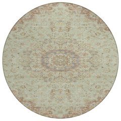 Machine Washable Indoor/Outdoor Chantille ACN2543 Green 8' x 8' Round Rug