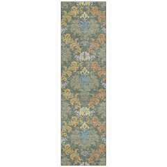 Machine Washable Indoor/Outdoor Chantille ACN2544 Green 2'3" x 7'6" Runner Rug