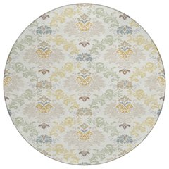 Machine Washable Indoor/Outdoor Chantille ACN2544 Ivory 8' x 8' Round Rug