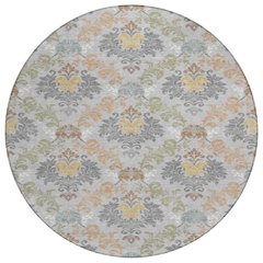 Machine Washable Indoor/Outdoor Chantille ACN2544 Gray 8' x 8' Round Rug