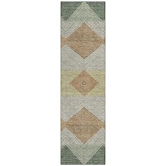 Machine Washable Indoor/Outdoor Chantille ACN2545 Green 2'3" x 7'6" Runner Rug