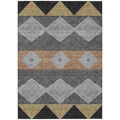 Machine Washable Indoor/Outdoor Chantille ACN2545 Black 2'6" x 3'10" Rug