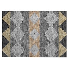 Machine Washable Indoor/Outdoor Chantille ACN2545 Black 1'8" x 2'6" Rug