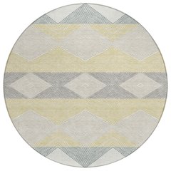 Machine Washable Indoor/Outdoor Chantille ACN2545 Ivory 8' x 8' Round Rug