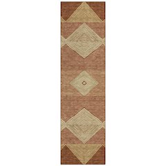 Machine Washable Indoor/Outdoor Chantille ACN2545 Orange 2'3" x 7'6" Runner Rug
