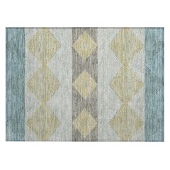 Machine Washable Indoor/Outdoor Chantille ACN2545 Teal 1'8" x 2'6" Rug