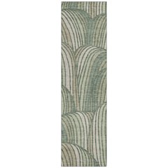 Machine Washable Indoor/Outdoor Chantille ACN2546 Green 2'3" x 7'6" Runner Rug