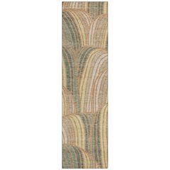 Machine Washable Indoor/Outdoor Chantille ACN2546 Orange 2'3" x 7'6" Runner Rug