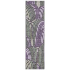 Machine Washable Indoor/Outdoor Chantille ACN2546 Purple 2'3" x 7'6" Runner Rug