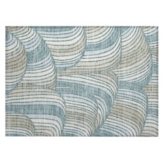 Machine Washable Indoor/Outdoor Chantille ACN2546 Teal 1'8" x 2'6" Rug