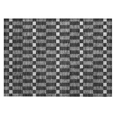 Machine Washable Indoor/Outdoor Chantille ACN2547 Black 1'8" x 2'6" Rug