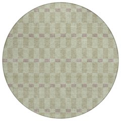 Machine Washable Indoor/Outdoor Chantille ACN2547 Green 8' x 8' Round Rug