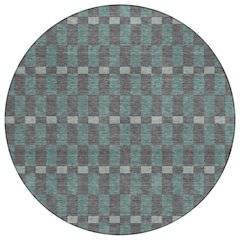 Machine Washable Indoor/Outdoor Chantille ACN2547 Gray 8' x 8' Round Rug