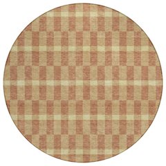 Machine Washable Indoor/Outdoor Chantille ACN2547 Gold 8' x 8' Round Rug